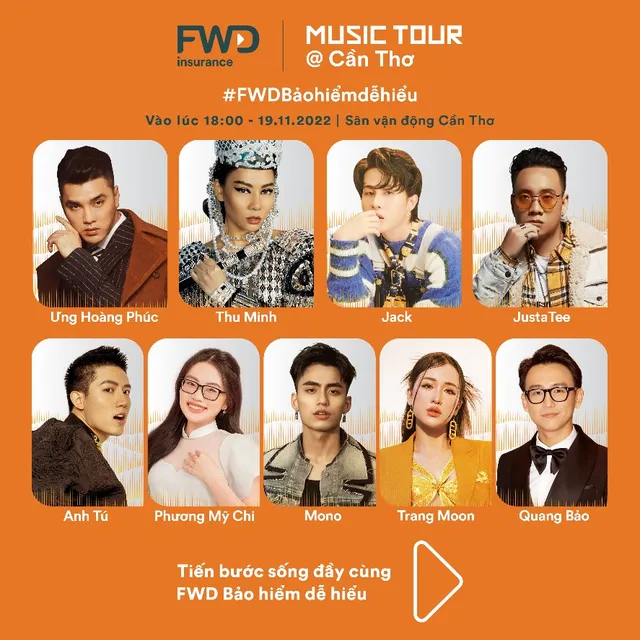 Dàn sao khủng đổ bộ FWD Music Tour Cần Thơ - Ảnh 1.