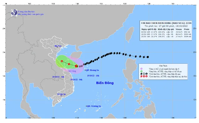 Bão số 6 có khả năng suy yếu khi vào vùng biển Hà Tĩnh đến Quảng Bình - Ảnh 1.