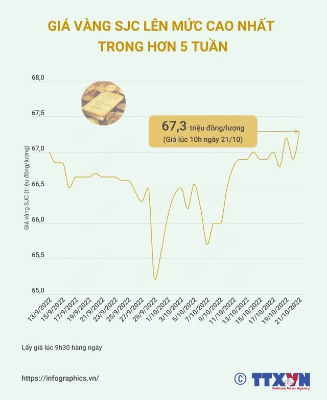 Giá vàng SJC lên mức cao nhất trong hơn 5 tuần - Ảnh 1.