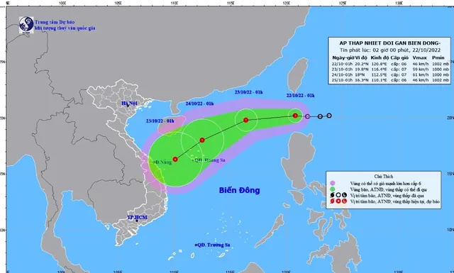 Áp thấp nhiệt đới đang đi vào Biển Đông - Ảnh 1.