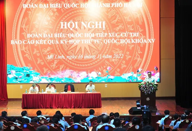 Chủ tịch UBND Thành phố Trần Sỹ Thanh tiếp xúc cử tri huyện Mê Linh và Sóc Sơn  - Ảnh 1.