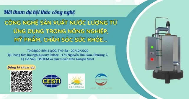 Hội thảo giới thiệu Công nghệ sản xuất nước lượng tử ứng dụng vào các lĩnh vực đời sống - Ảnh 3.