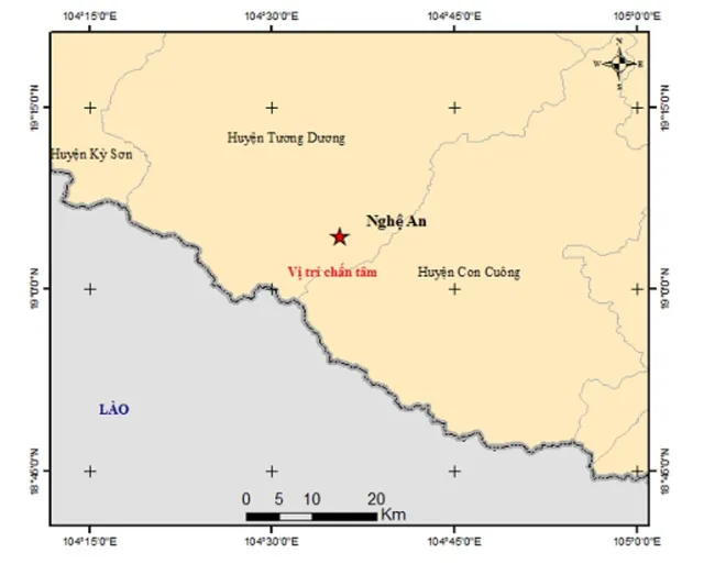 Xảy ra động đất có độ lớn 4.1 tại Tương Dương, Nghệ An - Ảnh 1.