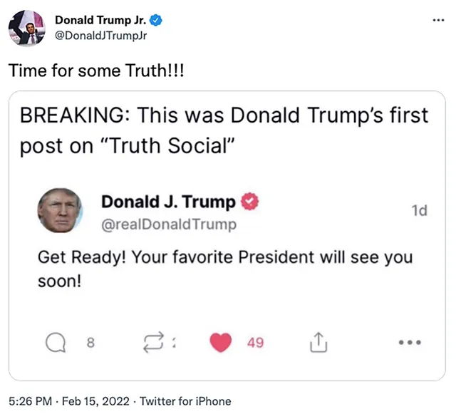Mạng xã hội Truth Social của ông Trump và những vấn đề khó đỡ - Ảnh 6. Mạng xã hội Truth Social của ông Trump và những vấn đề khó đỡ - Ảnh 6.