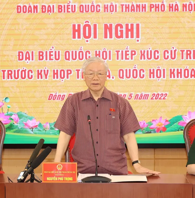 Tổng Bí thư tiếp xúc cử tri Hà Nội trước Kỳ họp thứ 3, Quốc hội khóa XV - Ảnh 5.