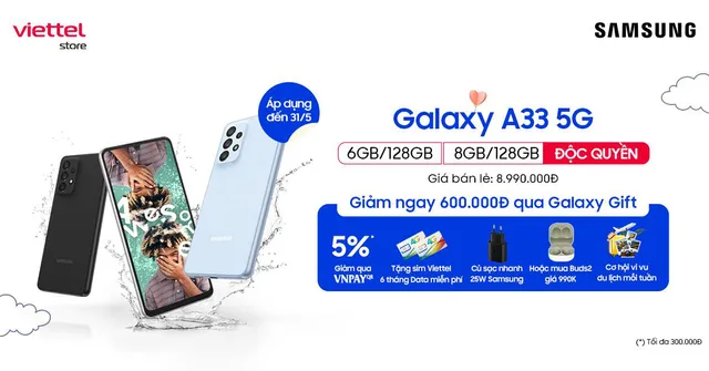 Ưu đãi đặc biệt khi mua Galaxy A33 5G (8/128GB) độc quyền tại Viettel Store - Ảnh 2.