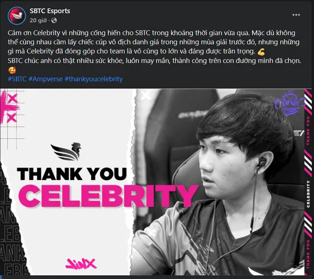 SBTC Esports chia tay siêu xạ thủ Celebrity - Ảnh 1.