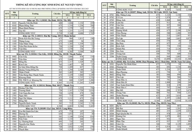 Hà Nội công bố tỷ lệ chọi lớp 10 công lập năm 2022 - Ảnh 1.