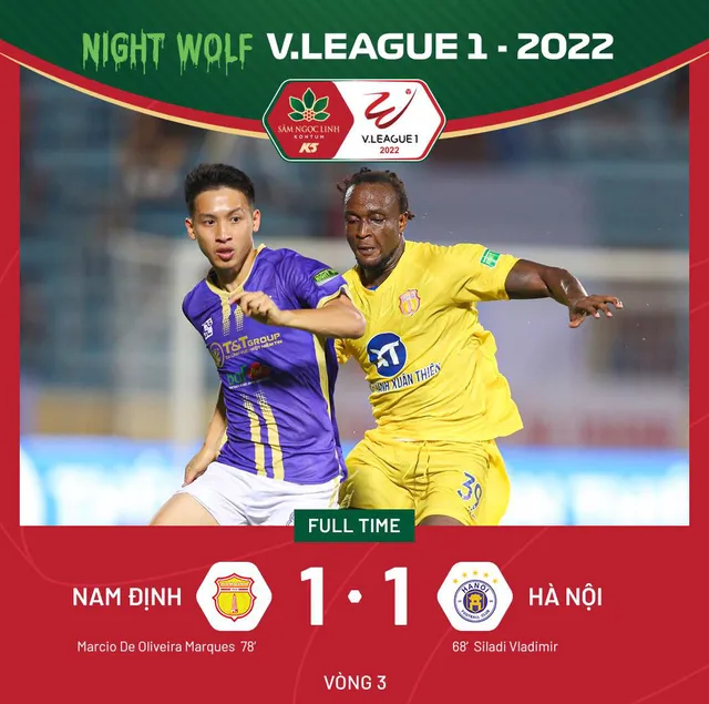 Đá bù vòng 3 V.League 1-2022: CLB Hà Nội chia điểm trên sân Thiên Trường - Ảnh 1.