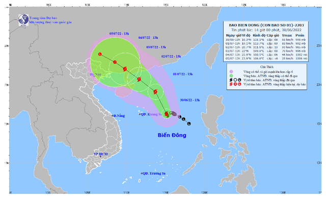 Bão số 1 di chuyển theo hướng Bắc Tây Bắc, có khả năng mạnh thêm - Ảnh 1.