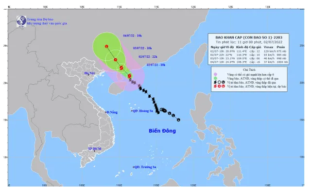 Sức gió mạnh nhất vùng gần tâm bão số 1 ở cấp 12 - Ảnh 1.