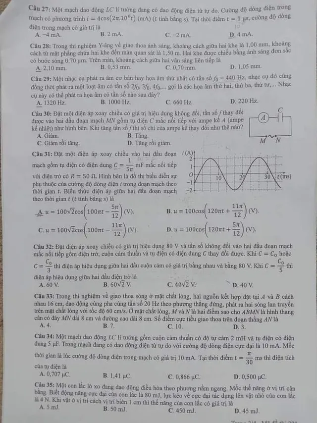Đề thi môn Vật lý kỳ thi tốt nghiệp THPT 2022 - Ảnh 3.