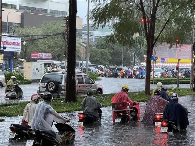 Mưa lớn, gần 40 tuyến đường tại TP Hồ Chí Minh ngập như sông - Ảnh 5.