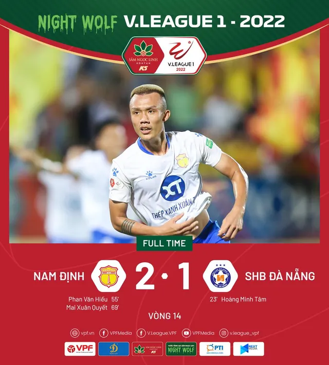 Highlights | CLB Nam Định 2-1 SHB Đà Nẵng | Vòng 14 V.League 1-2022 - Ảnh 1.