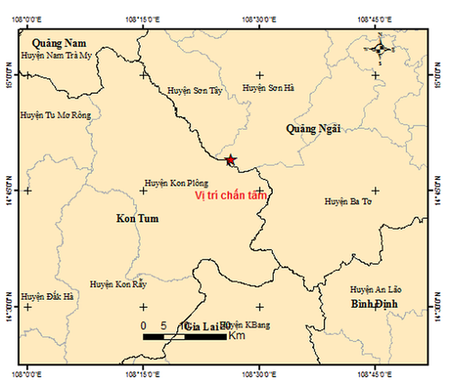 Động đất ở Quảng Ngãi ngay gần Kon Tum - Ảnh 1.