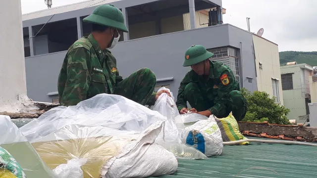 Quân và dân Quảng Ngãi chủ động phòng chống bão số 4 - Ảnh 9. Quân và dân Quảng Ngãi chủ động phòng chống bão số 4 - Ảnh 9.