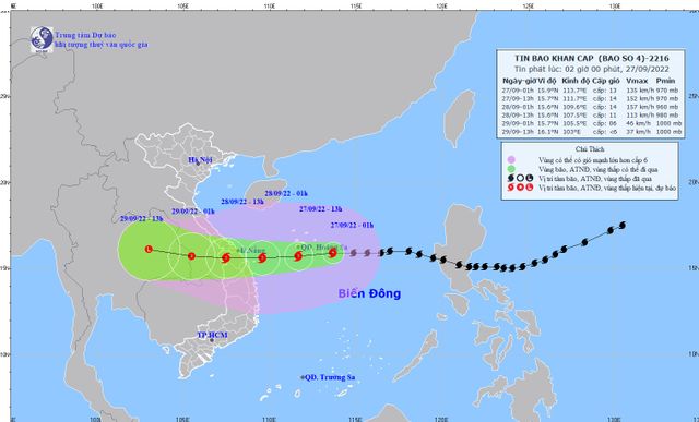 CẬP NHẬT: Bão số 4 tăng 1 cấp, dự báo còn mạnh thêm - Ảnh 3.