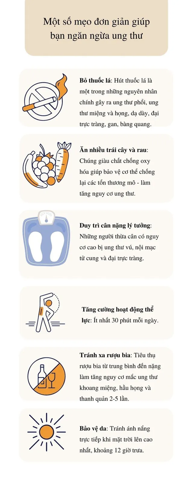 Một số mẹo đơn giản giúp ngăn ngừa ung thư - Ảnh 1.