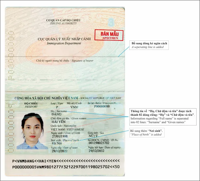 Bộ Công an cấp hộ chiếu bổ sung nơi sinh từ 1/1/2023 - Ảnh 1. Bộ Công an cấp hộ chiếu bổ sung nơi sinh từ 1/1/2023 - Ảnh 1.