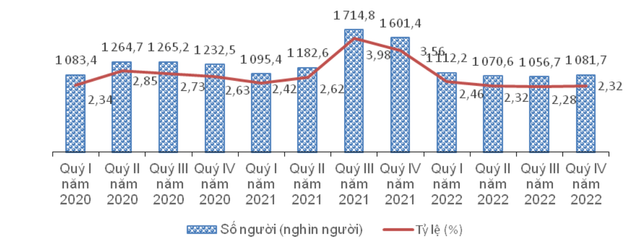 Hơn 1 triệu người thất nghiệp trong năm 2022 - Ảnh 1.