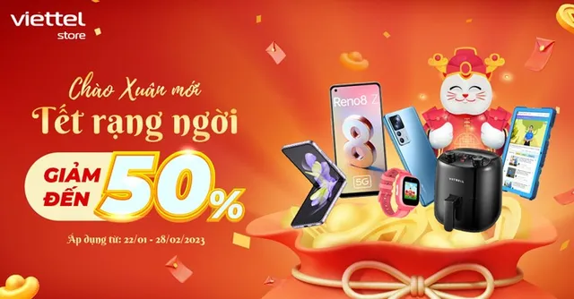 Chào Xuân mới, Viettel Store ưu đãi đến 50%, nhận đặt hàng online xuyên Tết - Ảnh 2.