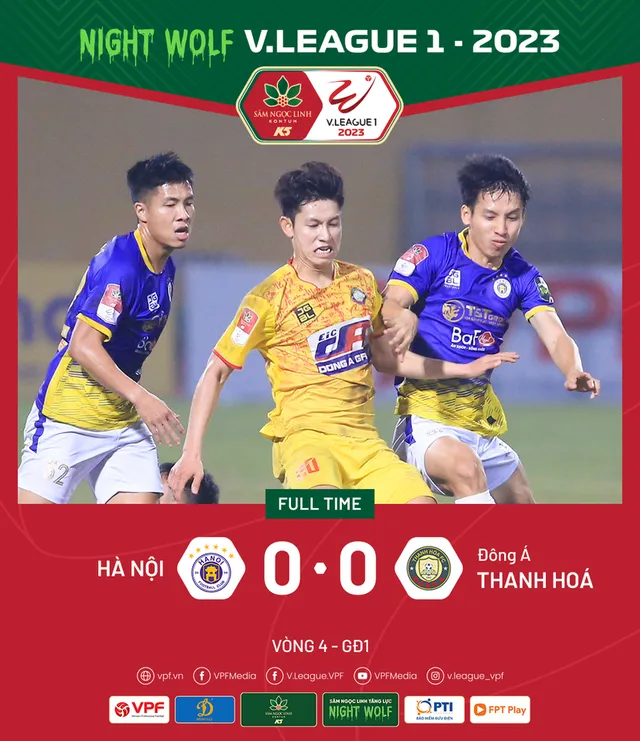 Vòng 4 V.League 2023 | CLB Hà Nội bất phân thắng bại với Đông Á Thanh Hóa - Ảnh 1.