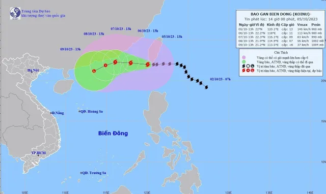 Bão KOINU đã đi vào Biển Đông, trở thành bão số 4 - Ảnh 1.