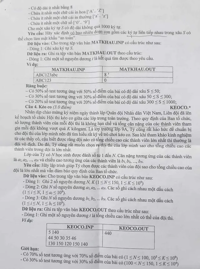 Sai sót tromg đề thi học sinh giỏi lớp 9 môn Tin học ở Quảng Bình? - Ảnh 2.