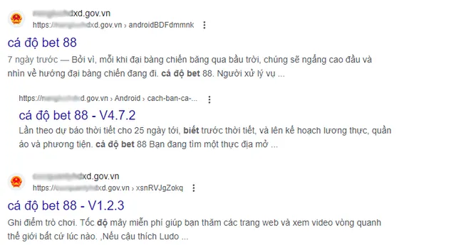 Cảnh báo các quảng cáo website cờ bạc núp dưới link gov.vn - Ảnh 1.