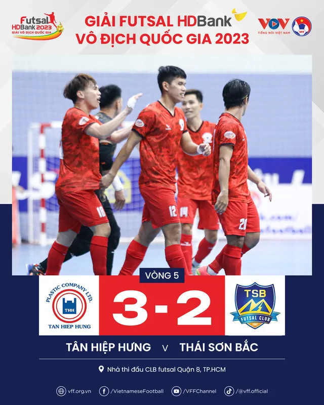 Vòng 5 giải Futsal HDBank VĐQG 2023 (7/4): Thái Sơn Nam TPHCM tiếp mạch thắng, Tân Hiệp Hưng gia nhập top 3 - Ảnh 3.