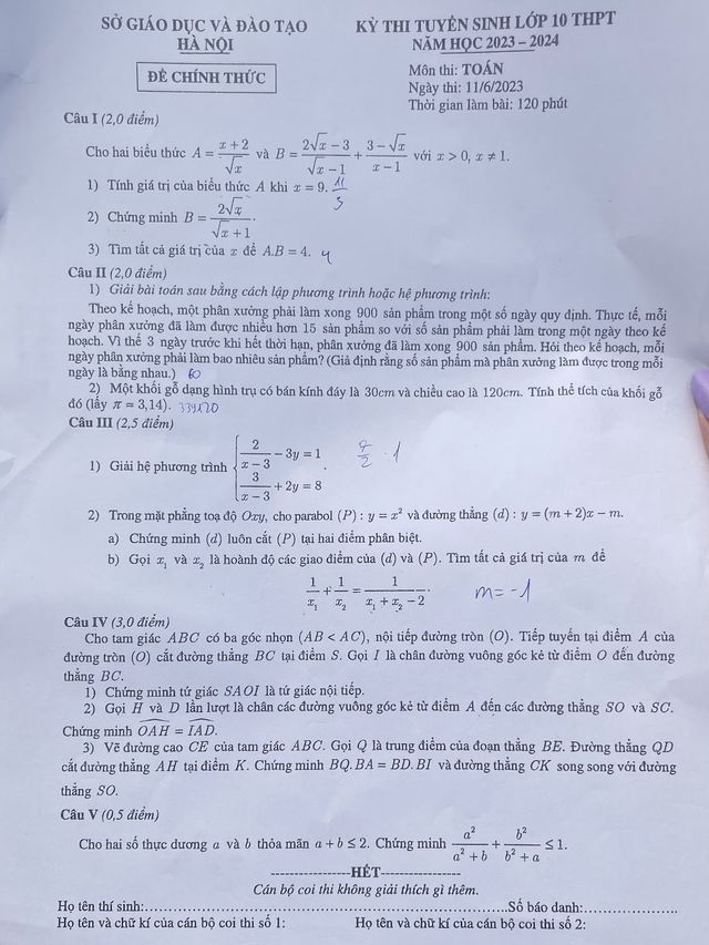 Thi vào lớp 10 tại Hà Nội: Thí sinh nhận định đề Toán dài - Ảnh 3.