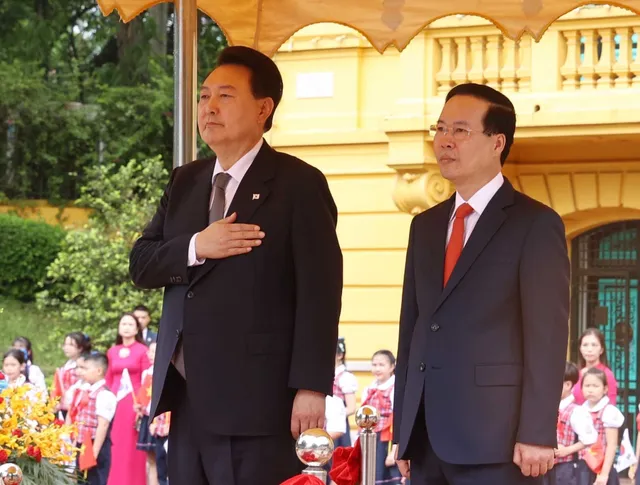 Chủ tịch nước Võ Văn Thưởng chủ trì Lễ đón Tổng thống Hàn Quốc Yoon Suk Yeol - Ảnh 7.