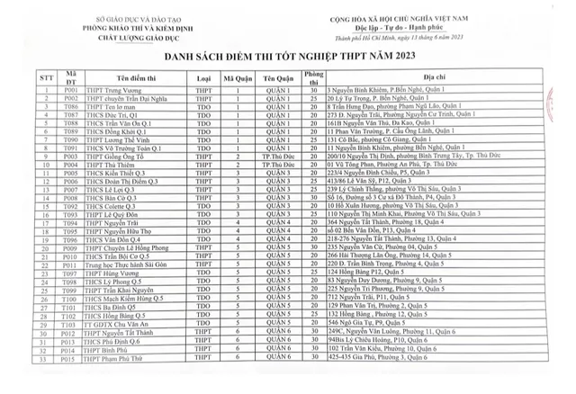 TP Hồ Chí Minh công bố 156 điểm thi tốt nghiệp THPT - Ảnh 1.
