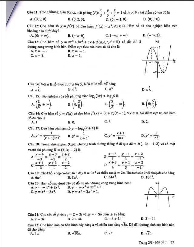 Gợi ý đáp án đề thi Toán tốt nghiệp THPT 2023 - Ảnh 2.