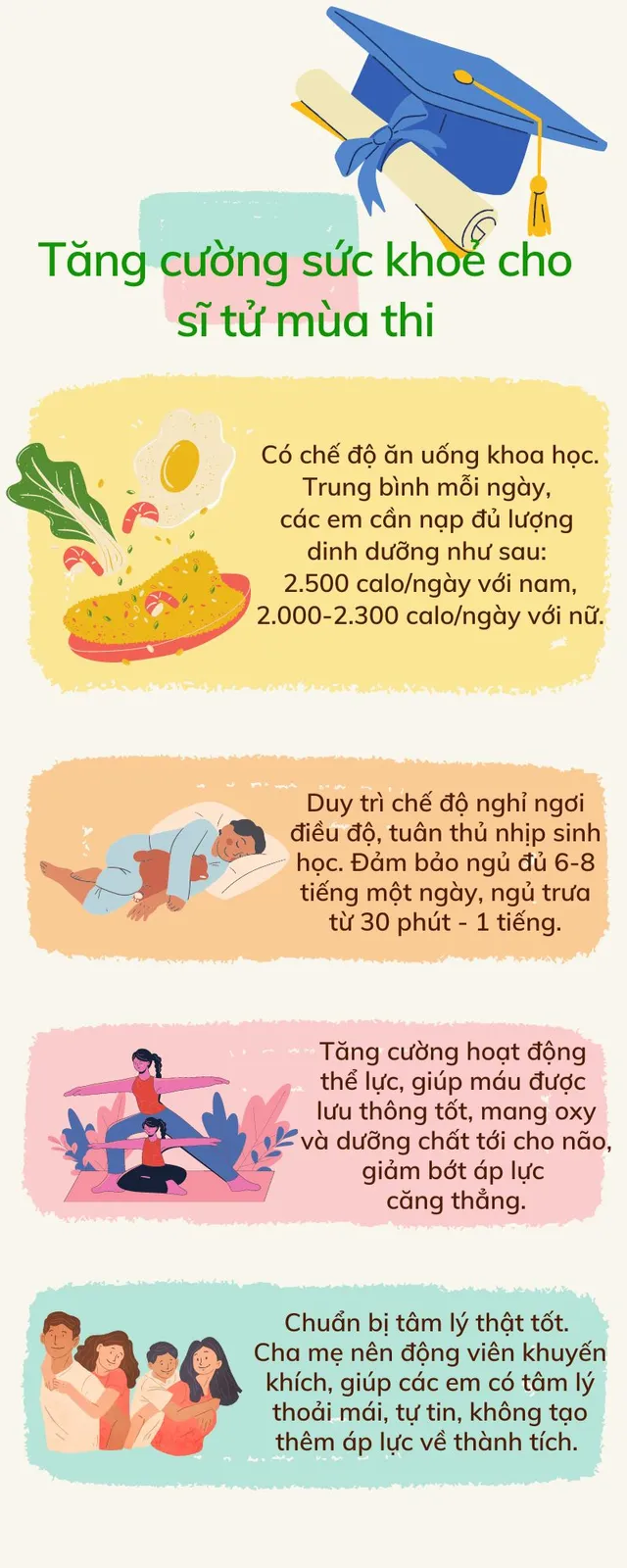 Tăng cường sức khoẻ cho sĩ tử mùa thi - Ảnh 1.