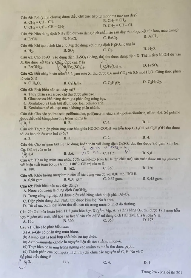 Đề thi và gợi ý đáp án môn Hóa học Kỳ thi tốt nghiệp THPT 2023 - Ảnh 2.