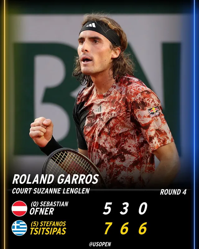 Stefanos Tsitsipas vào tứ kết Pháp mở rộng 2023   - Ảnh 1.