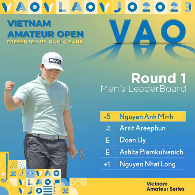 Nguyễn Anh Minh và Đoàn Xuân Khuê Minh dẫn đầu bảng tại vòng 1 Vietnam Amateur Open 2023 - Ảnh 1.