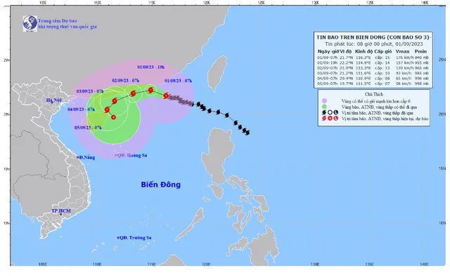 Bão số 3 di chuyển theo hướng Tây Tây Bắc với gió giật trên cấp 17 - Ảnh 1.