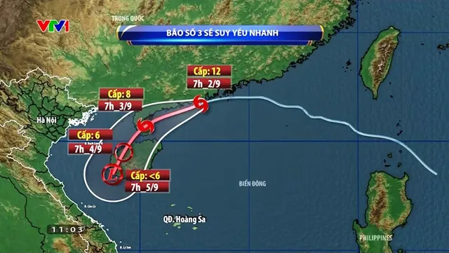 Bão số 3 đang suy yếu nhanh - Ảnh 1.