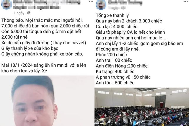 Xác minh nam thanh niên livestream bán 7.000 xe tang vật - Ảnh 1.