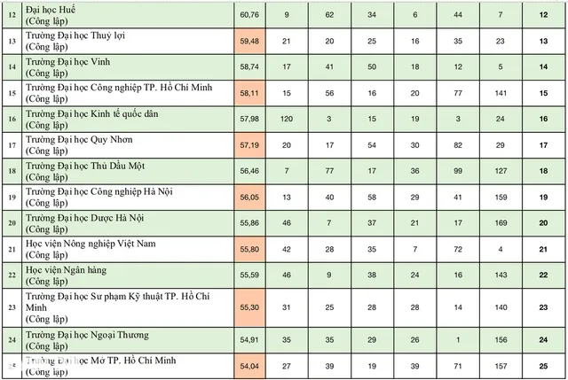 Bảng xếp hạng đại học Việt Nam 2024: 9 trường giữ vững top 10 - Ảnh 4.