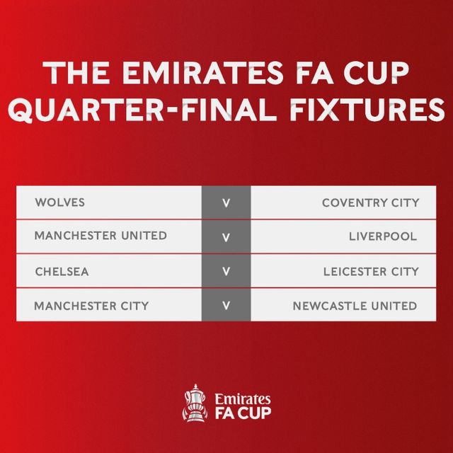 Bốc thăm tứ kết FA Cup | Man Utd đụng Liverpool, Man City so tài với Newcastle - Ảnh 1.