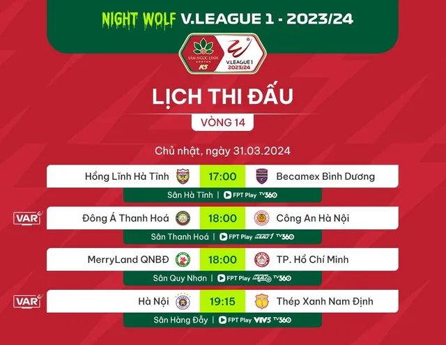 Lịch thi đấu & trực tiếp V.League hôm nay (31/3): Đại chiến tại sân Hàng Đẫy - Ảnh 1.