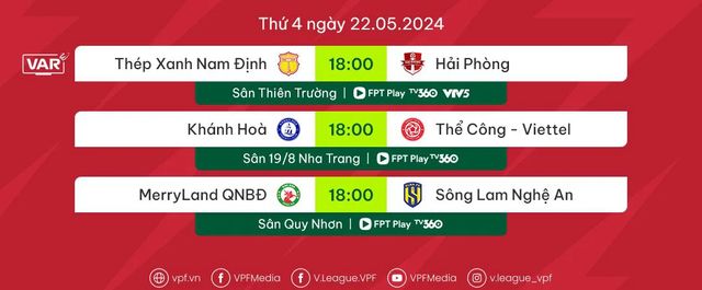 Lịch thi đấu và trực tiếp V.League hôm nay 22/5 | Tâm điểm Thép Xanh Nam Định gặp CLB Hải Phòng - Ảnh 1.