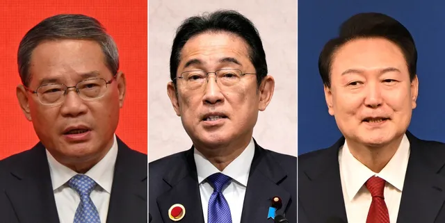 Lãnh đạo Hàn Quốc, Trung Quốc, Nhật Bản gặp song phương trước thềm hội nghị ba bên - Ảnh 1.