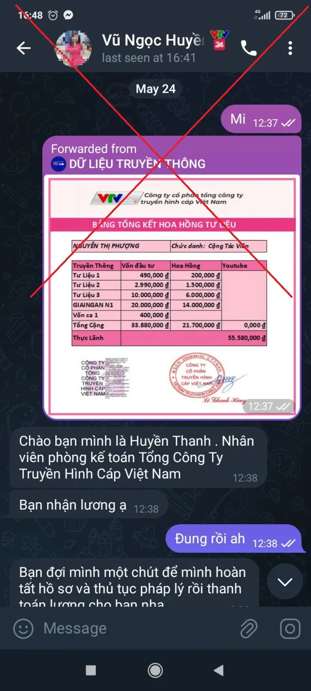 Mạo danh nhân viên VTVcab lừa đảo chiếm đoạt tài sản - Ảnh 2.