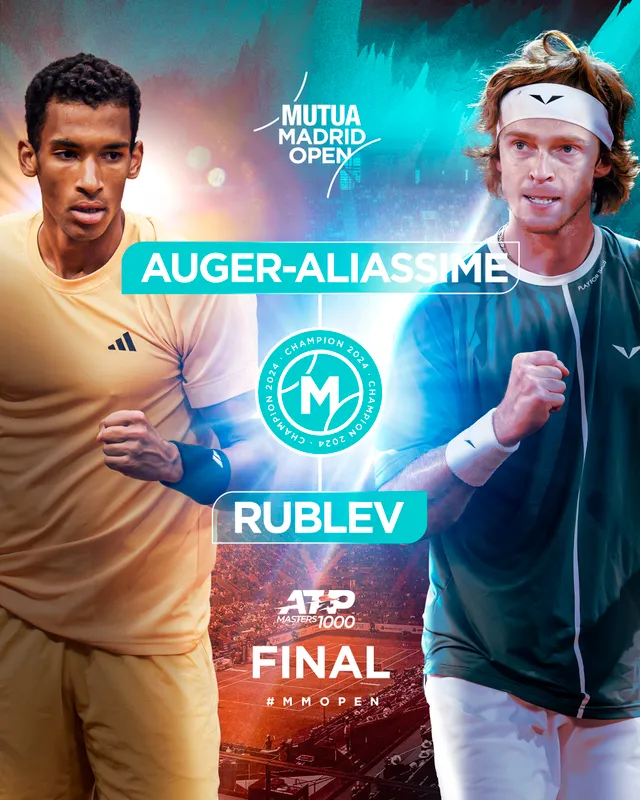 Chung kết đơn Madrid mở rộng | Andrey Rublev vs Auger Aliassime | Ai sẽ là nhà vô địch? - Ảnh 1.