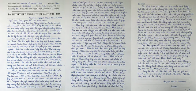 Bức thư nói về trẻ em thiếu tình thương đoạt giải Nhất Cuộc thi Viết thư quốc tế UPU tại Việt Nam - Ảnh 1.