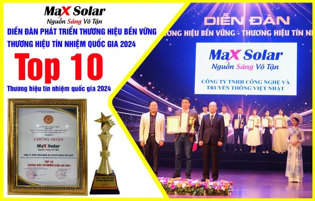 Maxsolar nhận giải thưởng cho doanh nghiệp có “Thương Hiệu Tín Nhiệm Quốc Gia 2024” - Ảnh 1.